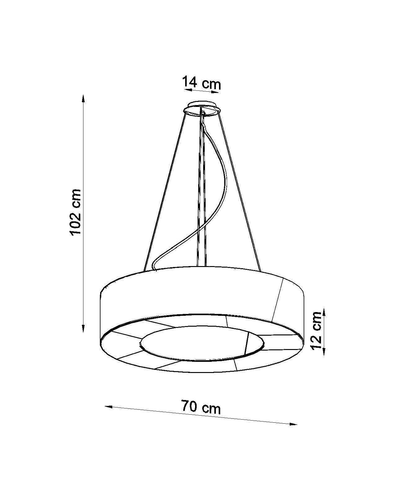 Suspension ronde en tissu Ø 70 cm Blanc faible éblouissement 6x E27