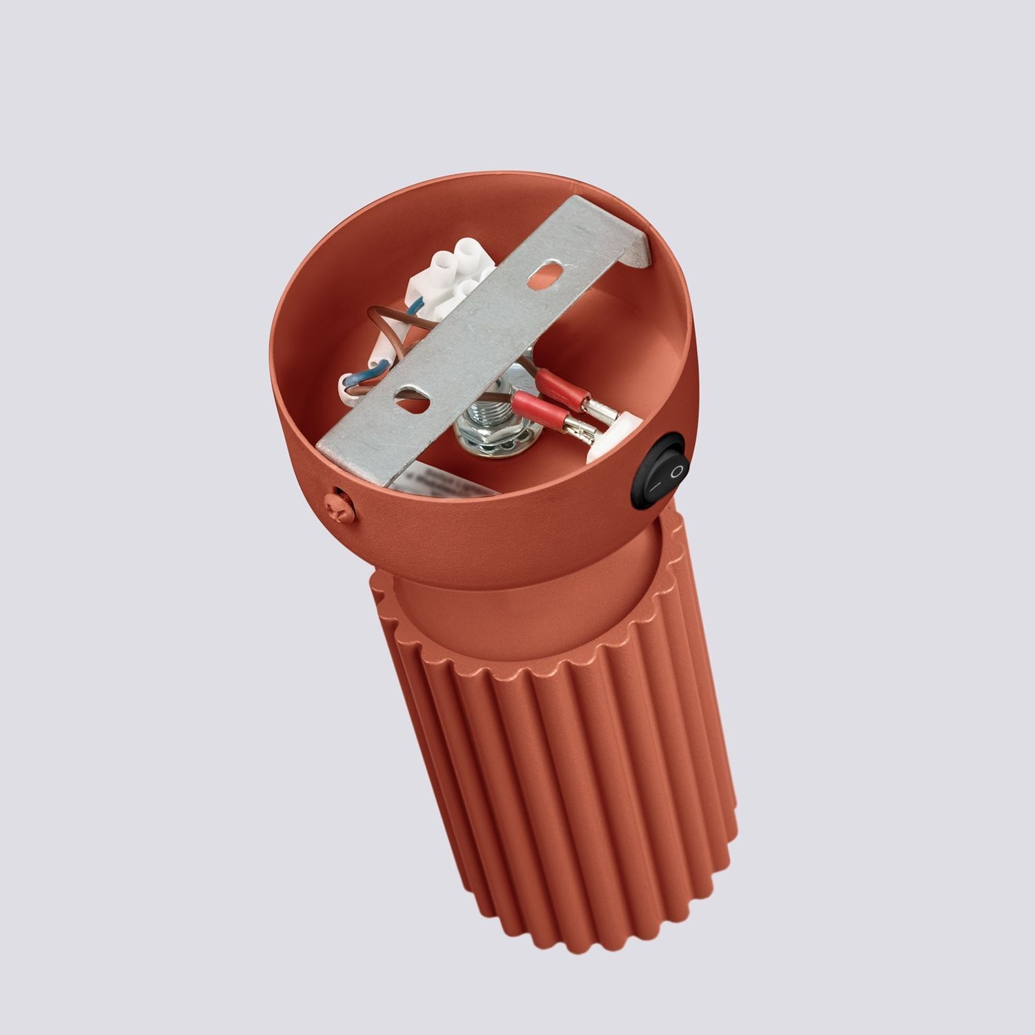 Applique murale petite L : 8 cm rouge orientable en aluminium GU10