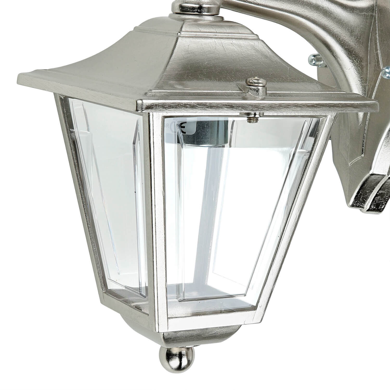 Lampe d'extérieur mur laiton massif en nickel E27