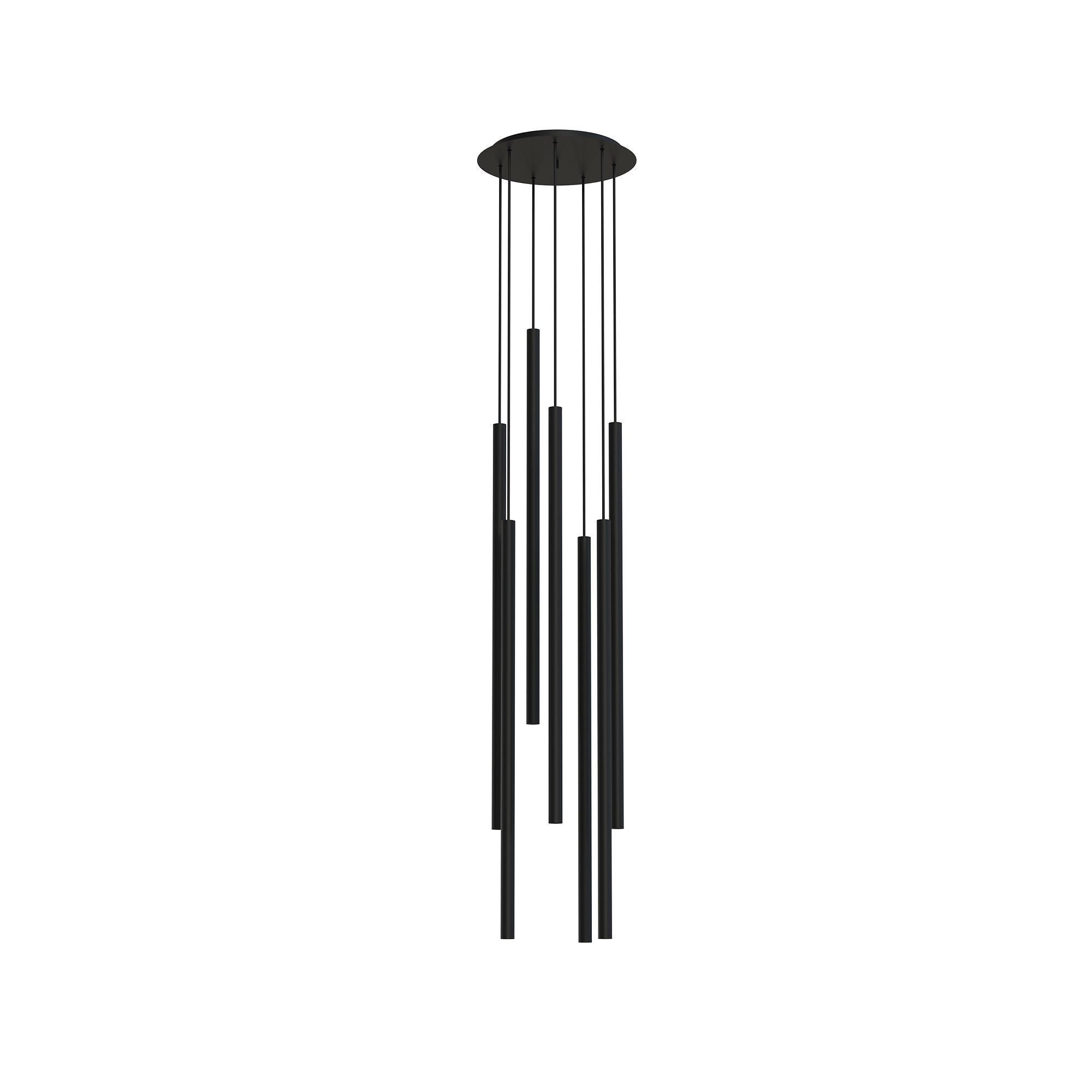 hängende Leuchte, Pendelleuchte, LED-Lampe, schwarz, minimalistisch