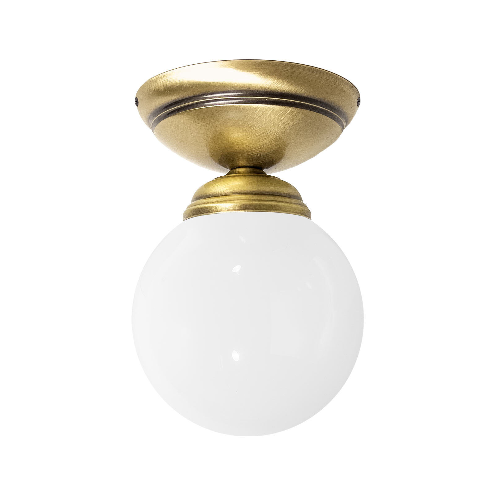 Plafonnier boule Ø 12 cm en bronze clair brillant blanc