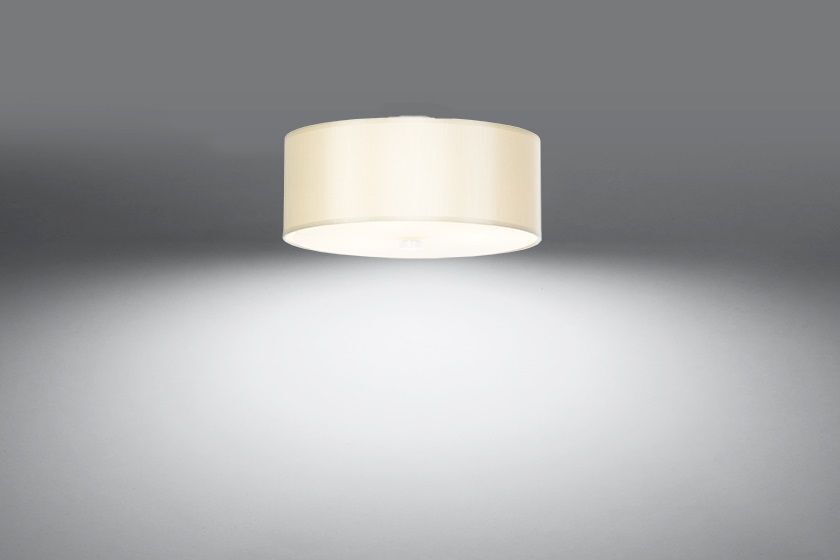 Lampe de plafond blanc tissu verre Ø 30 cm rond faible éblouissement 3x E27