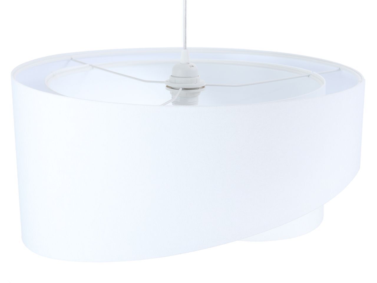 Lampe à suspendre Blanc E27 rond D : 50 cm Tissu aspect velours Moderne