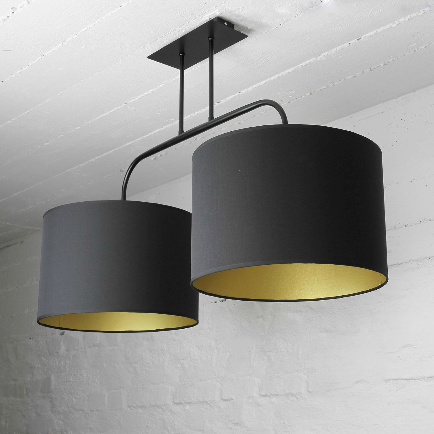 Loft Plafonnier Alice avec abat-jour noir Lampe