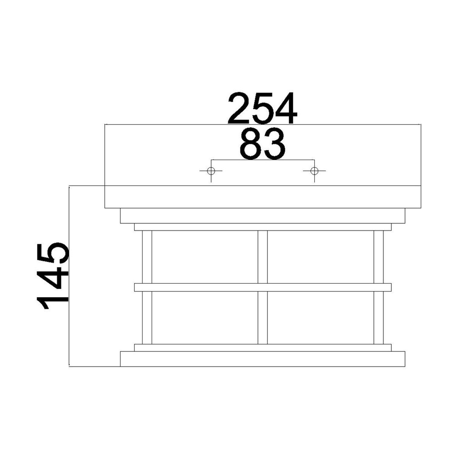 Plafonnier extérieur alu verre IP44 L : 25,4 cm rond 2x E27