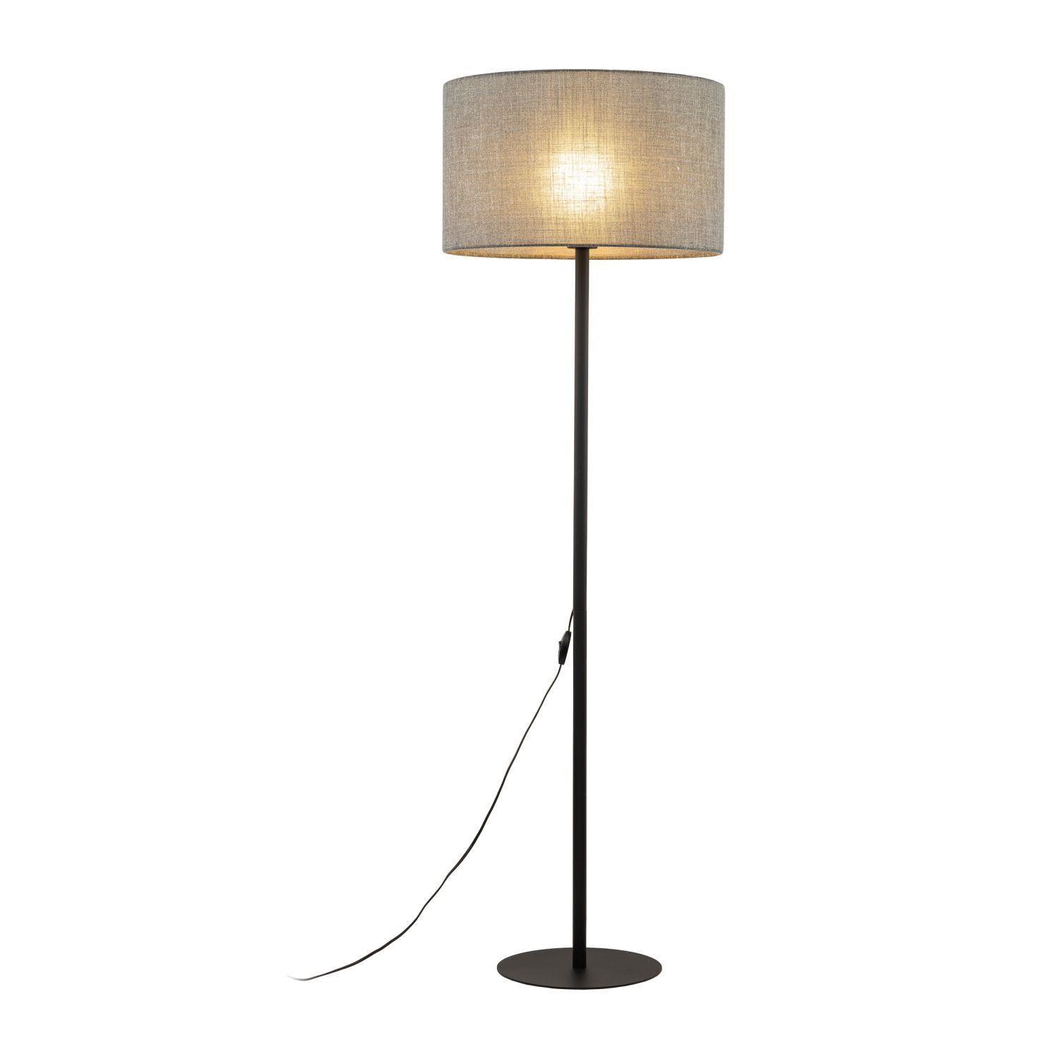 stehleuchte-stehlampe-marinus-1-flammig-schwarz-grau-modern-124-2 Stehlampe, Stehlampe, Lampenschirm, gebürsteter Stahl, Schwarz