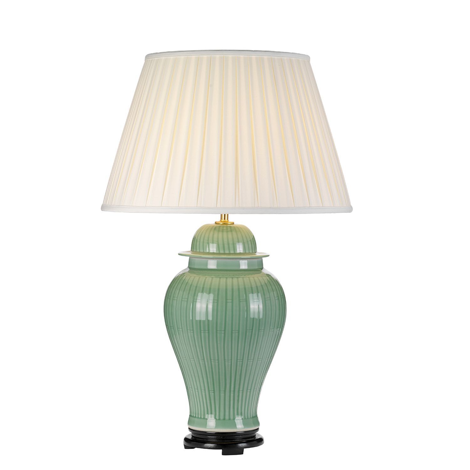 Lampe de table Crème Vert 81cm de haut Céramique Tissu