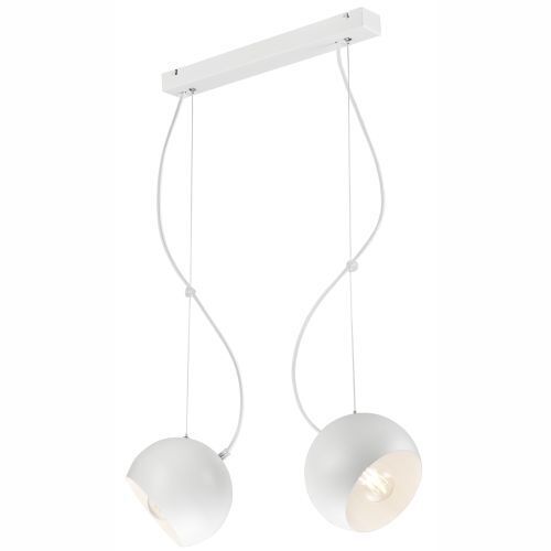 Lampe Salon Suspension blanche métal allongée