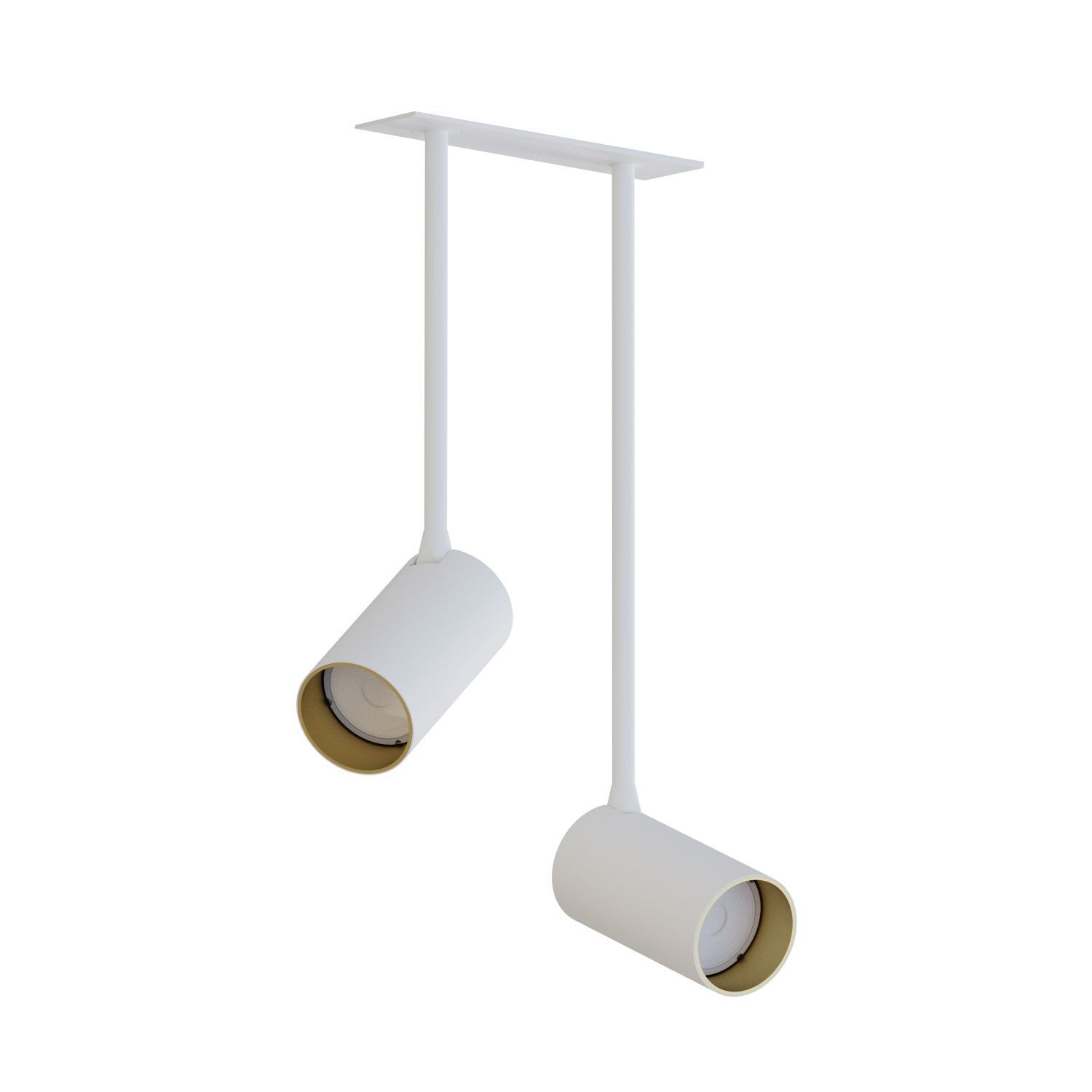 Spot de plafond orientable encastré L : 17 cm 2x GU10 blanc or