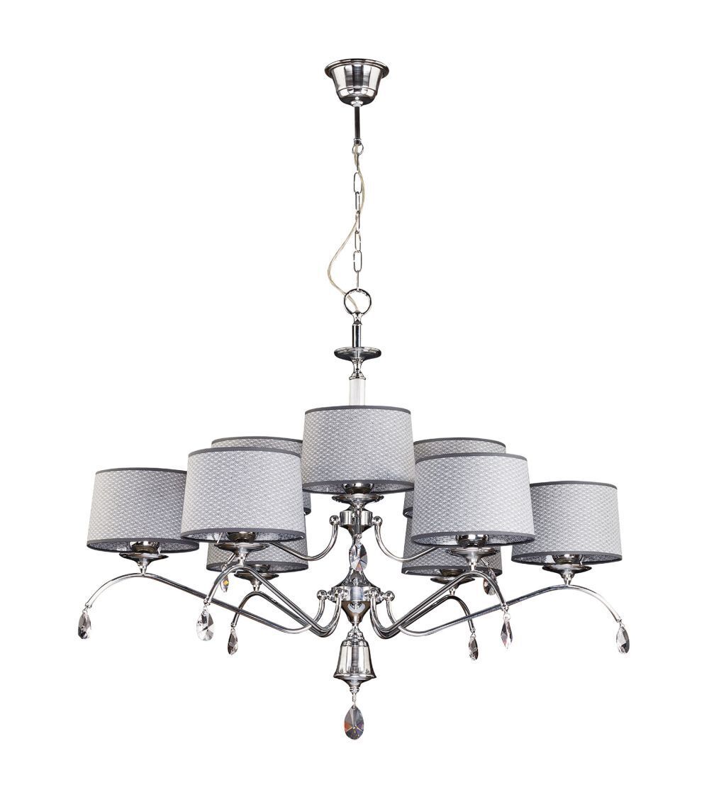 Lustre opulent Ø1m chrome gris 9xE27 AELUA