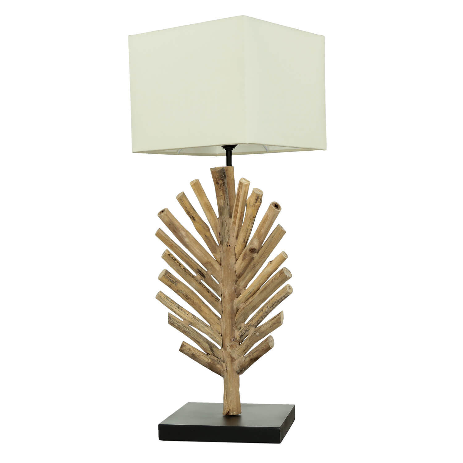 Lampe de table bois flotté tissu 69 cm table de nuit salon Lampe, Tischlampe