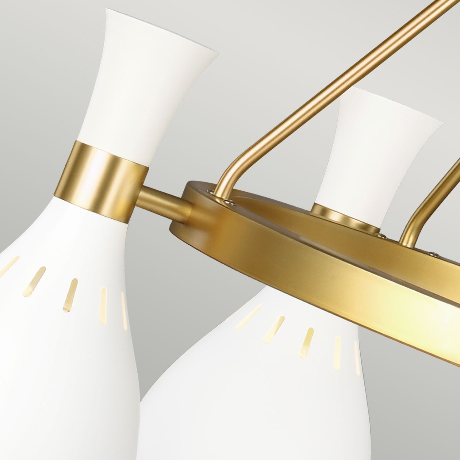 Lampe de plafond en métal blanc laiton Ø81cm Retro