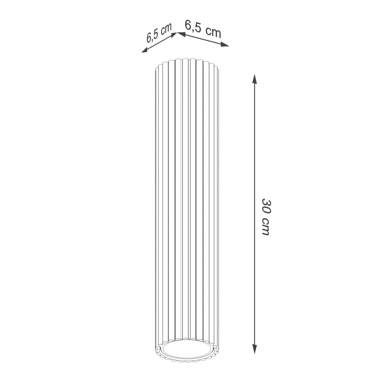 Runde Deckenlampe Aluminium Taupe GU10 H:40 cm Modern Zylinder