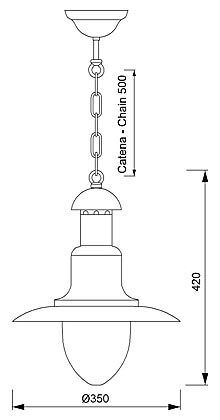 Lampe à suspendre table à manger laiton verre Maritim Ø35cm
