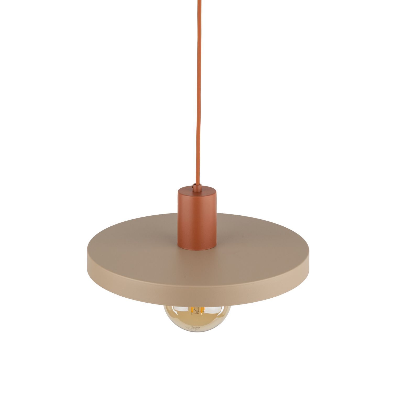 Suspension vintage E27 Ø30 cm en rouge brique gris sable