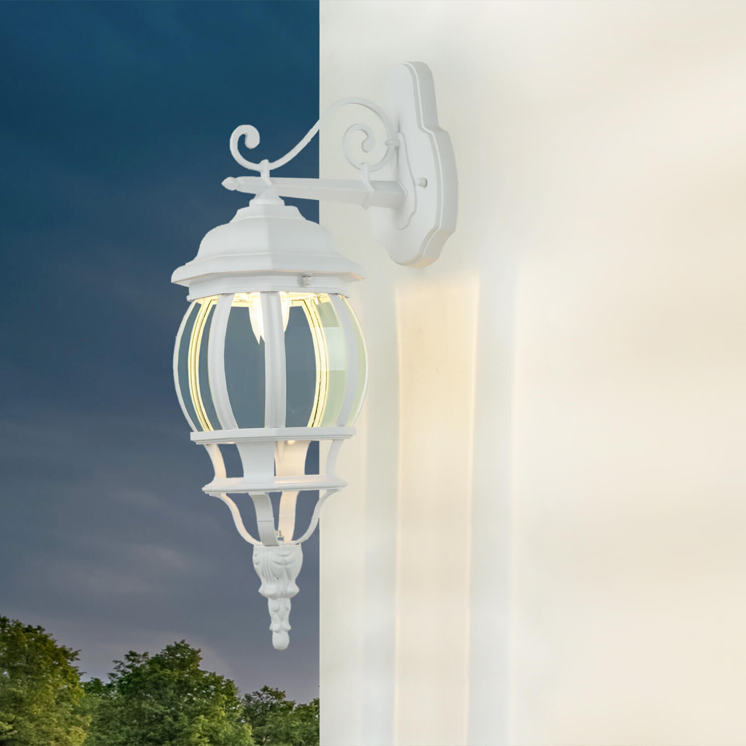 Lampe murale d'extérieur BREST Lanterne de jardin blanche résistante aux intempéries