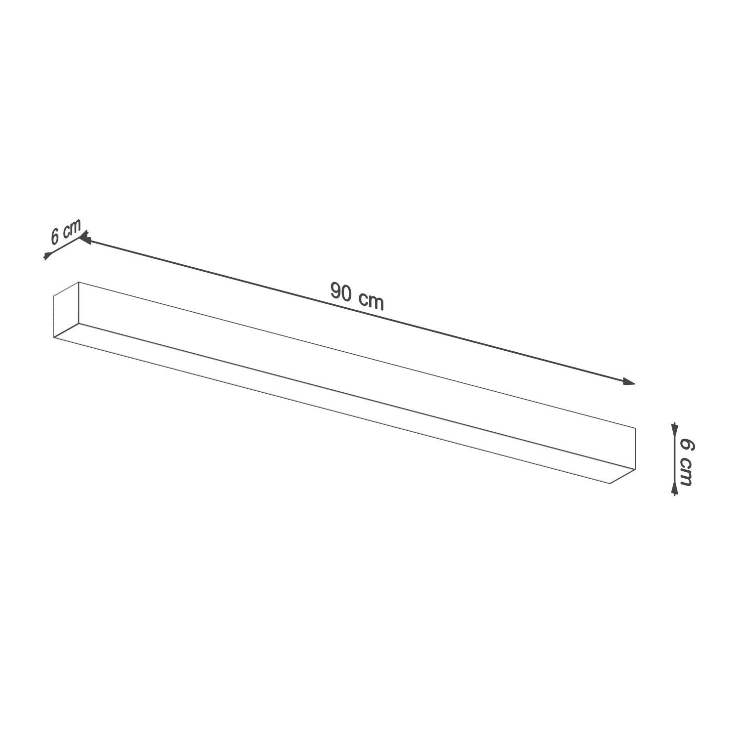 Plafonnier LED métal 90 cm faible éblouissement 3000 K noir