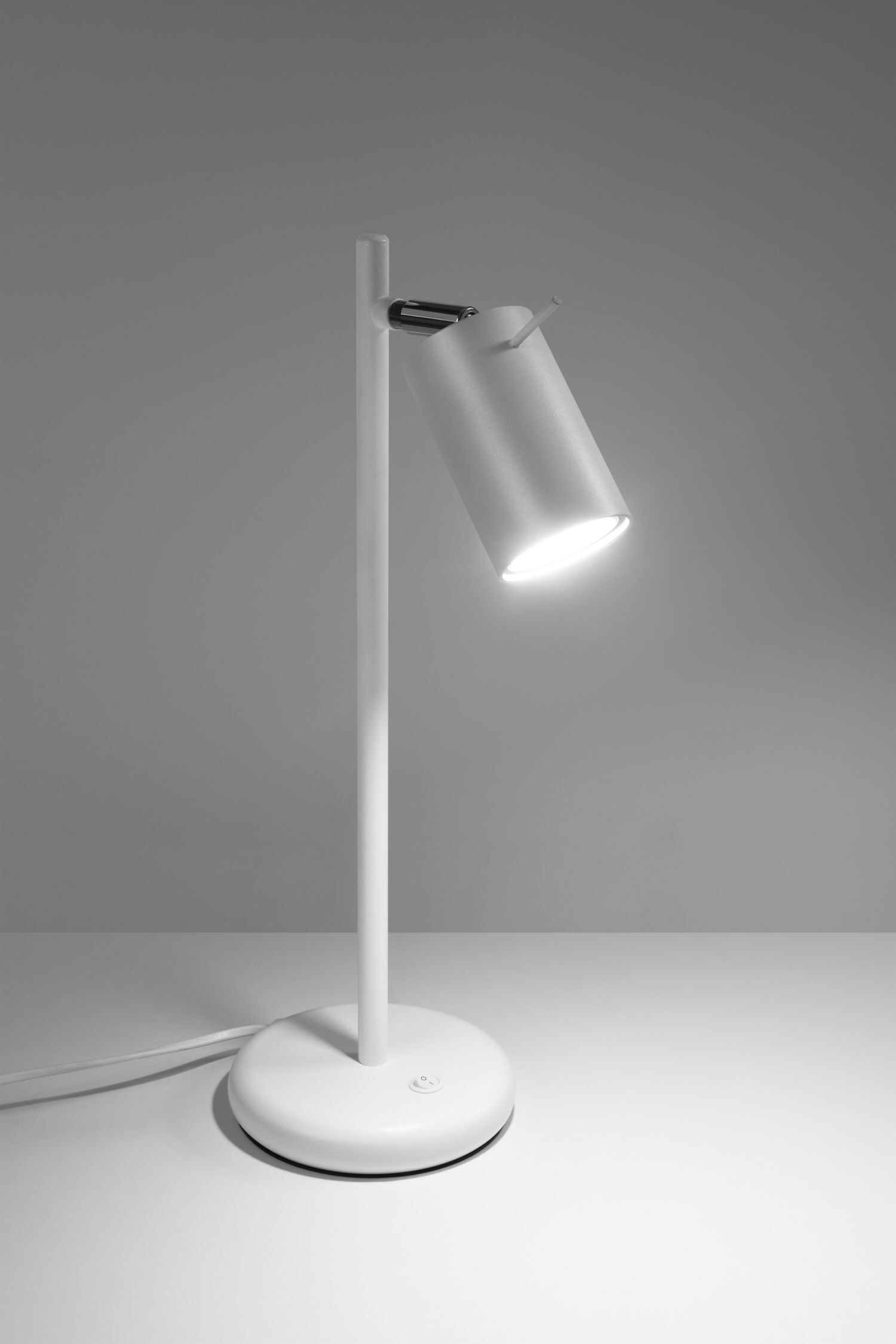 Lampe de bureau métal hauteur 43 cm orientable blanc