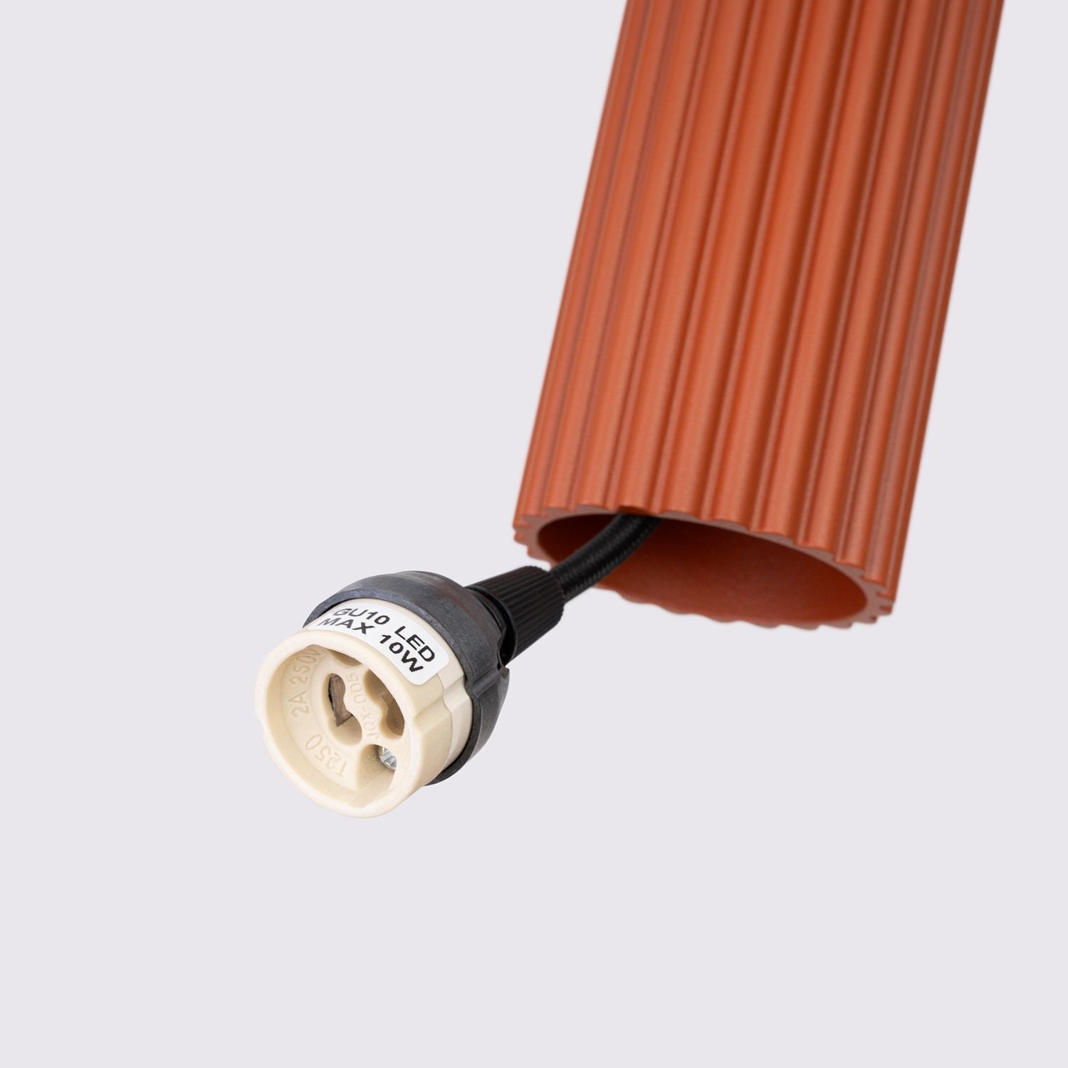 Lampe à suspendre rouge à 2 flammes L : 30 cm étroit H : max. 90 cm GU10