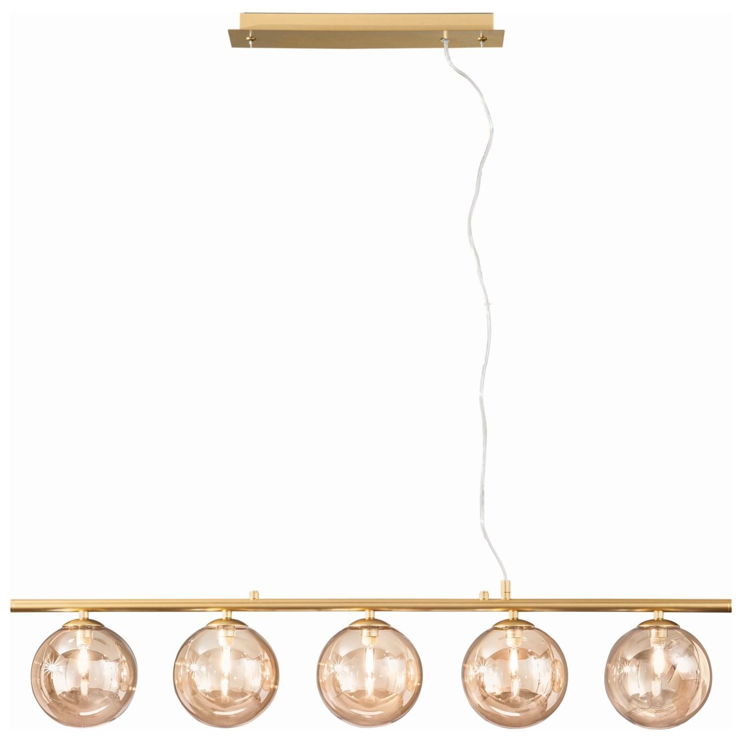 Suspension en laiton champagne G9 L:100 cm 5-flmg