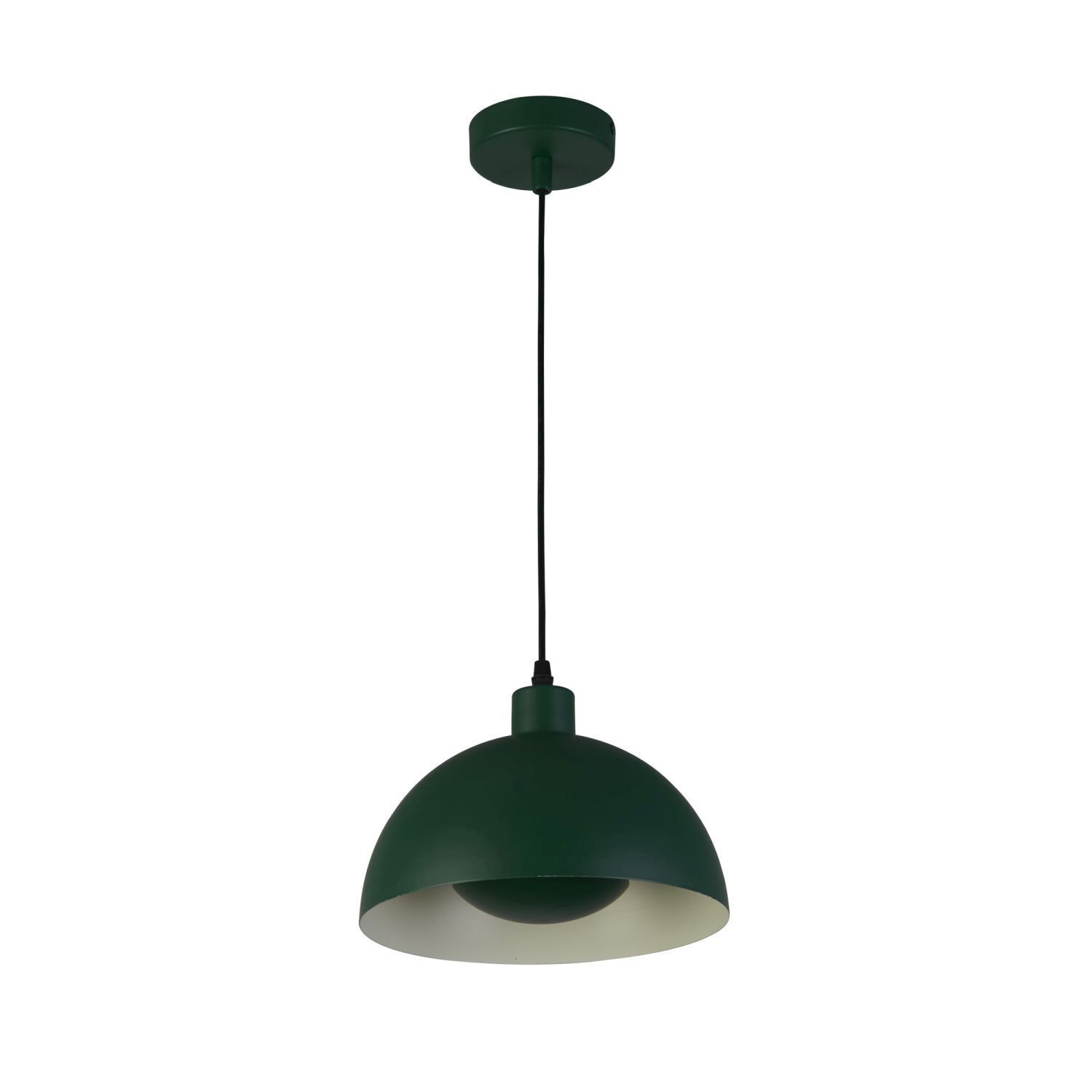 Suspension Loft E27 Ø25 cm ronde Abat-jour métallique vert