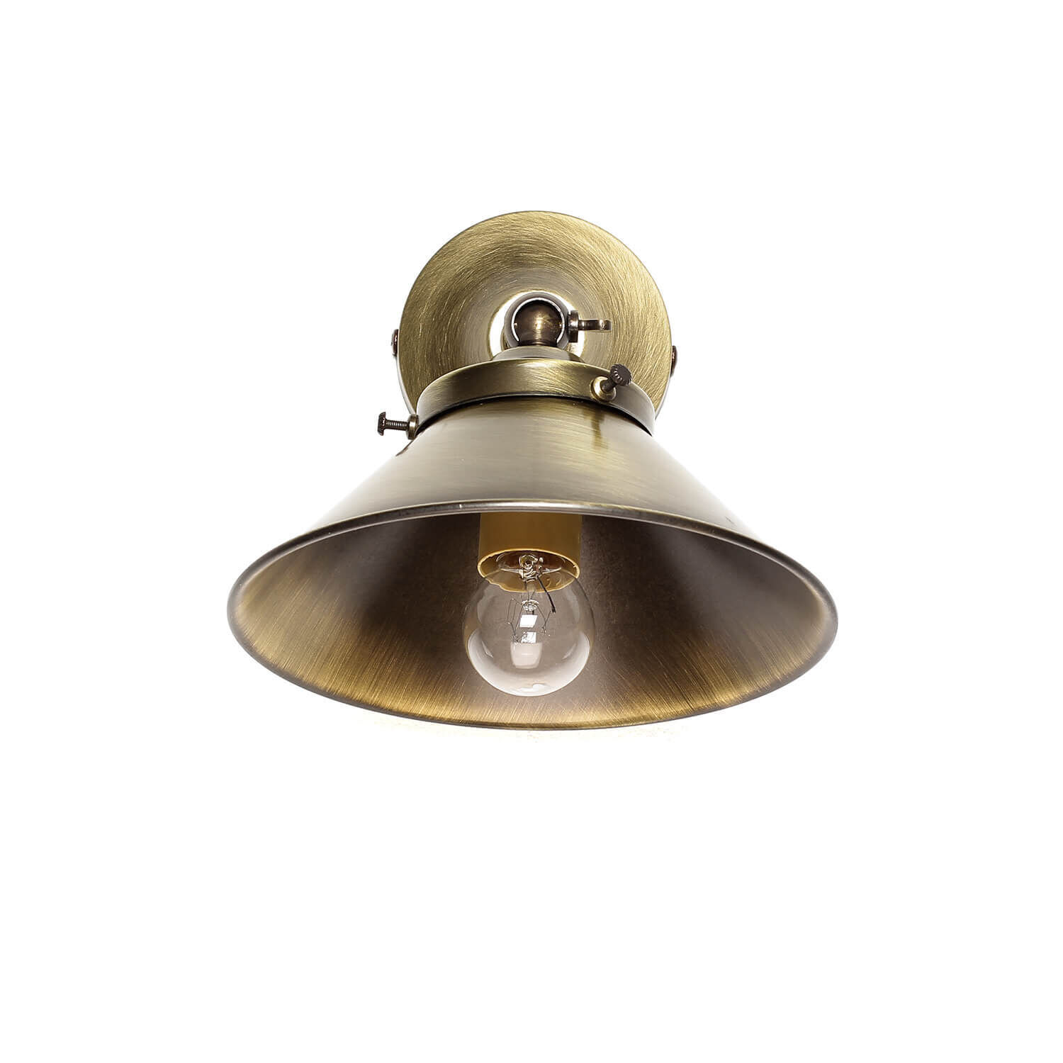 Wandleuchte Echt-Messing in Bronze hell Leuchte