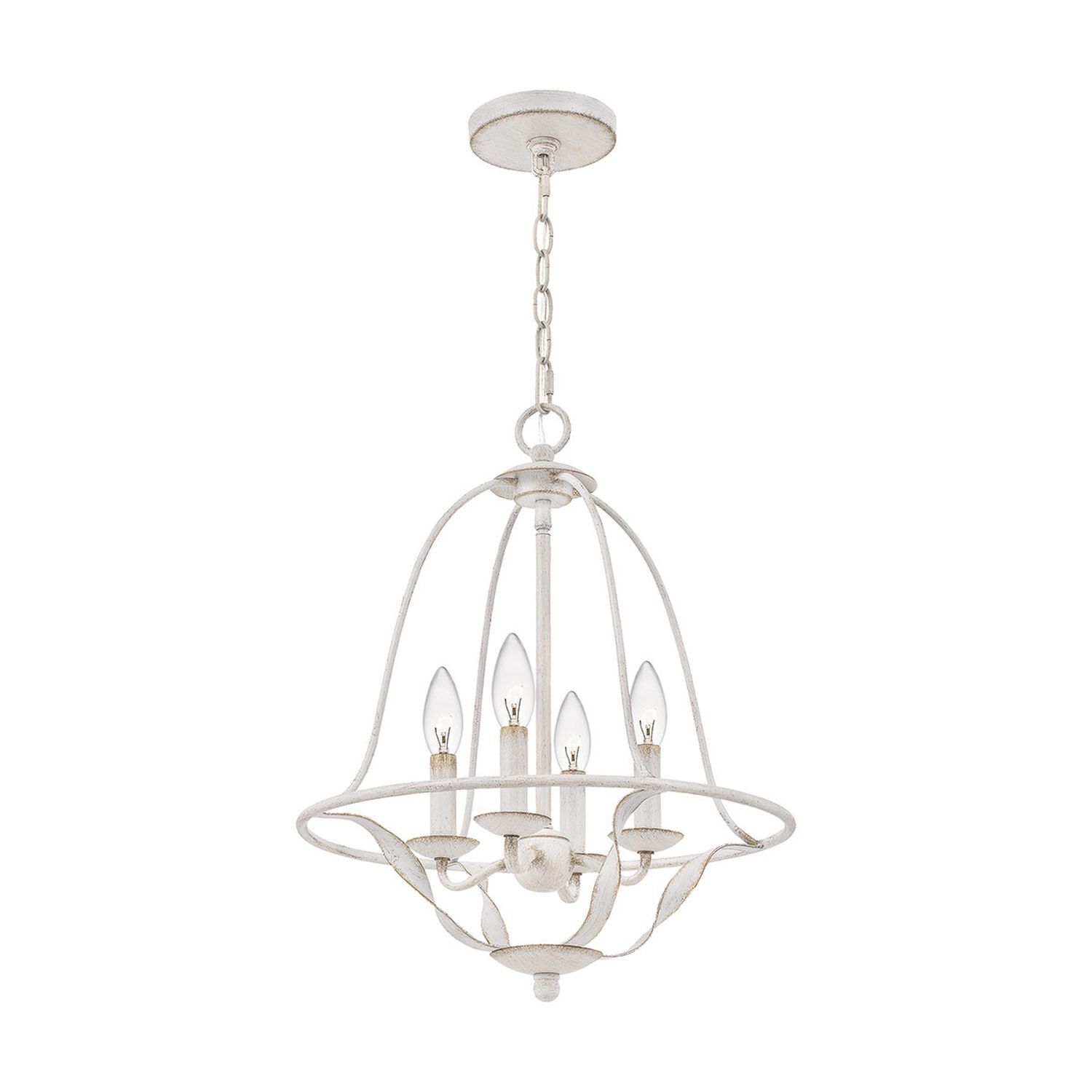 Lustre Shabby Chic blanc métal H : max. 307,5 cm 4x E14 Leuchter, Lampe