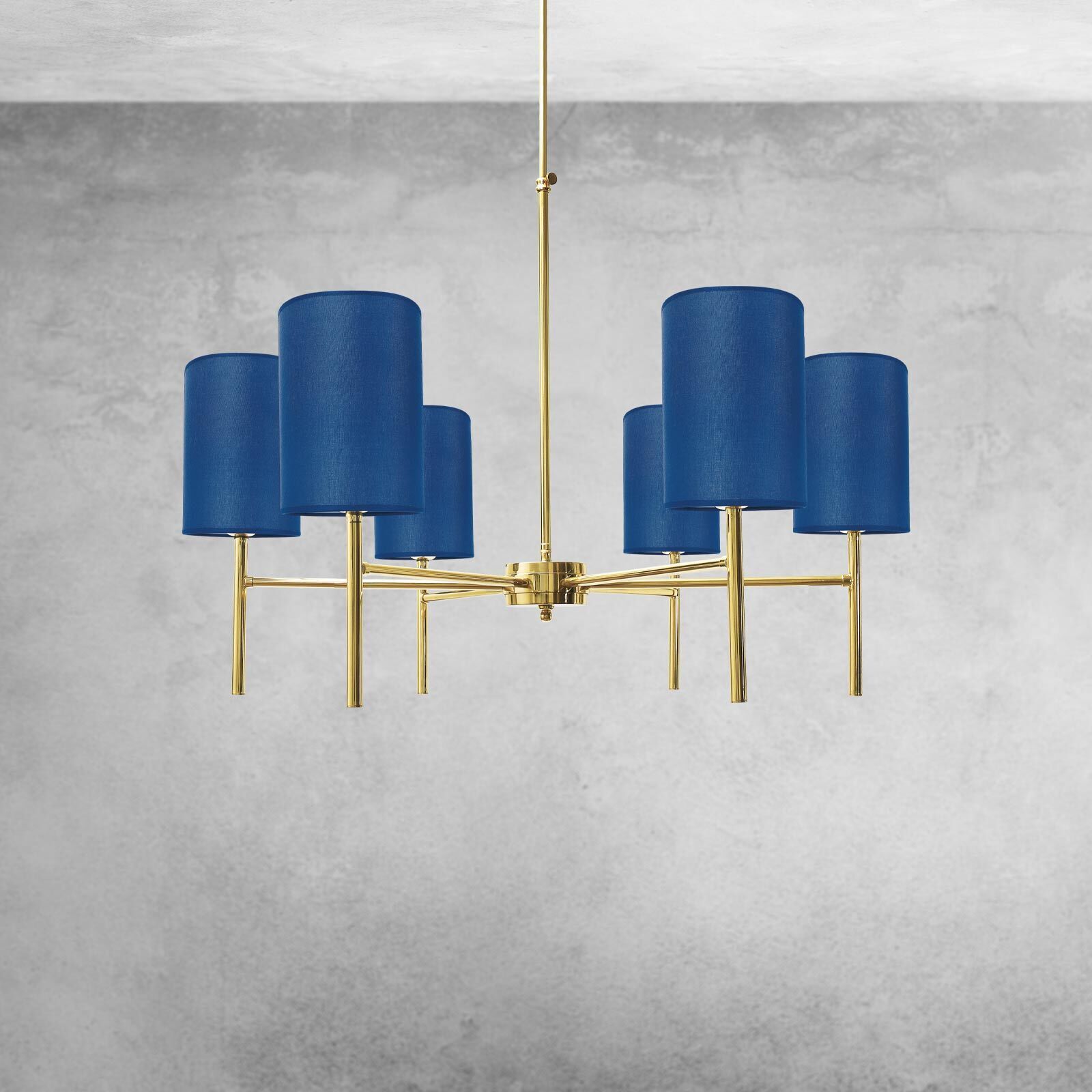 Lustre avec abat-jour Ø 88 cm laiton tissu SOFIS Lampe, Kronleuchter