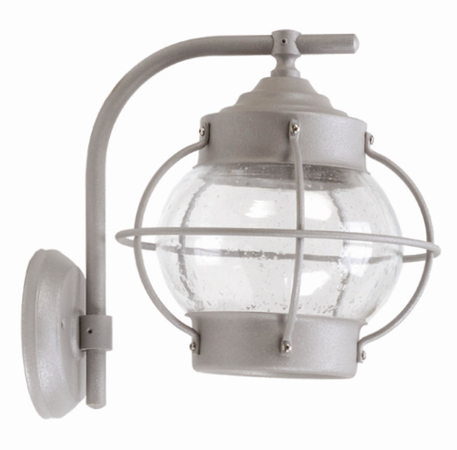 Lampe d'extérieur Mur Gris Laiton Verre E27 IP23 22 cm de haut