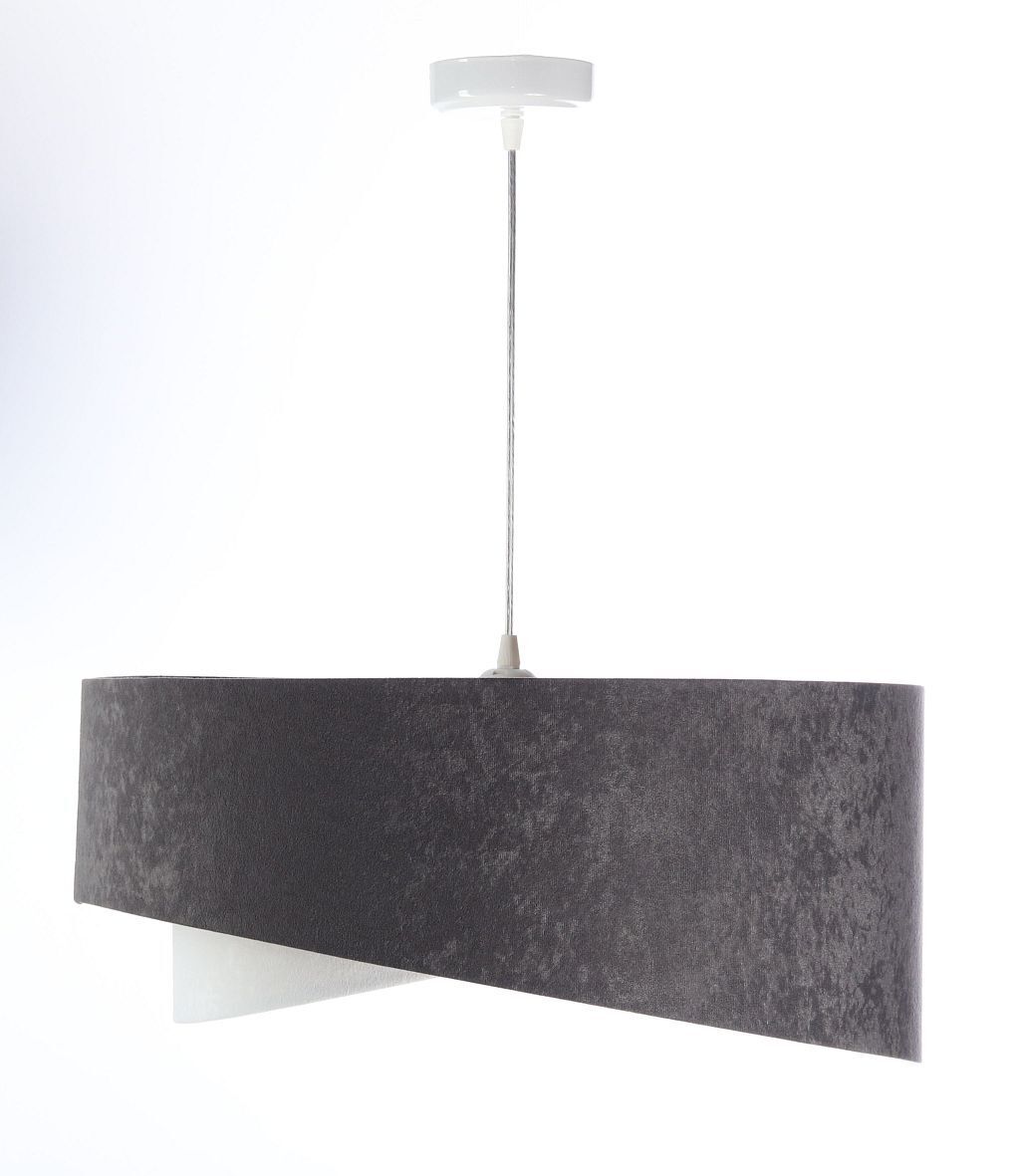 Suspension tissu gris foncé or E27 rond Ø 50 cm