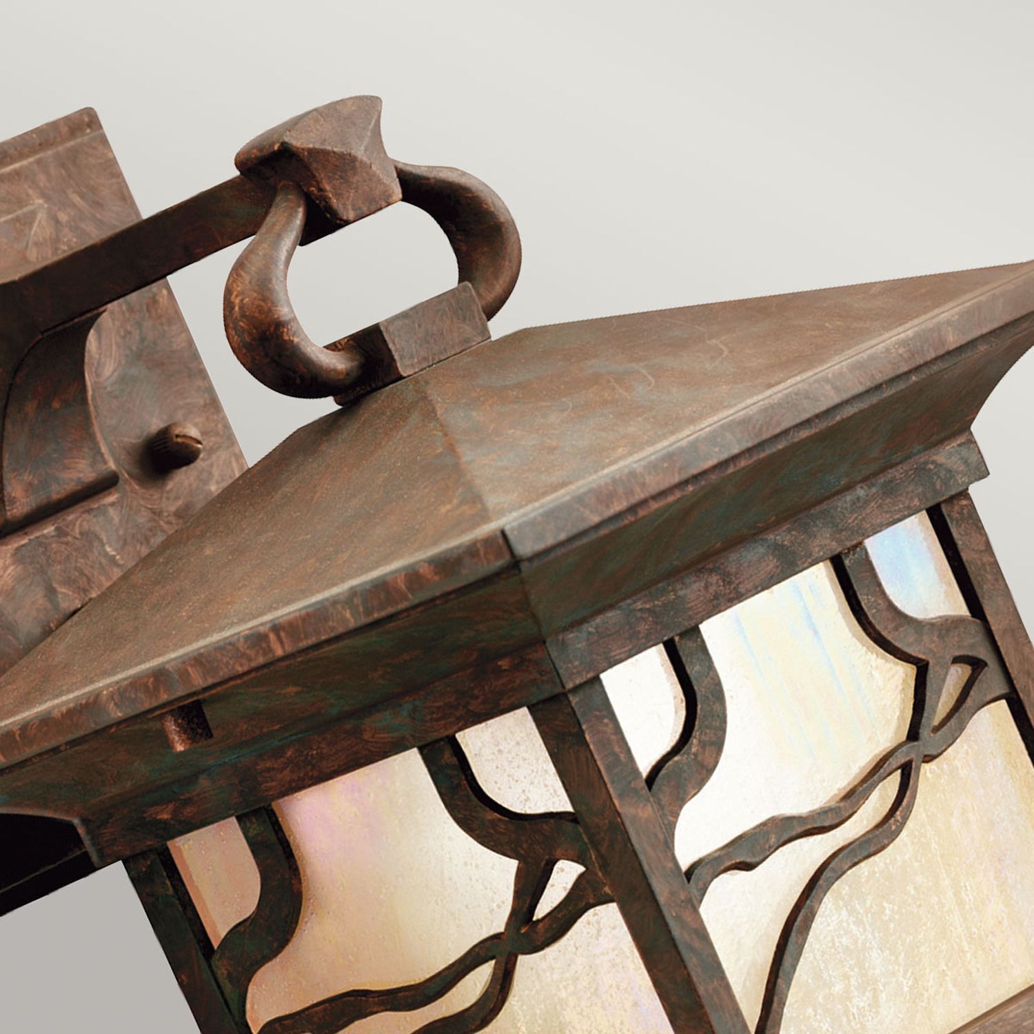 Lampe d'extérieur murale cuivre antique H : 23,7 cm IP44 E27 alu verre Lampe, Bank, Mobiliar