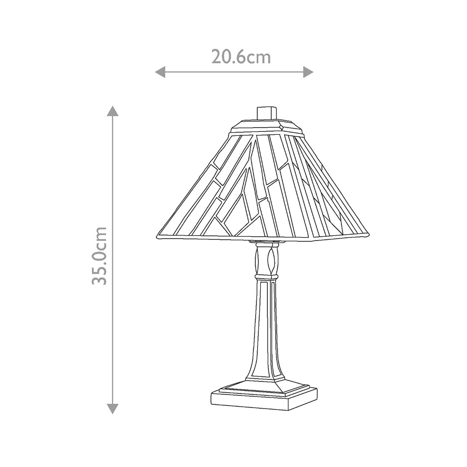 Lampe de table en verre coloré métal style Tiffany 35 cm de haut E27