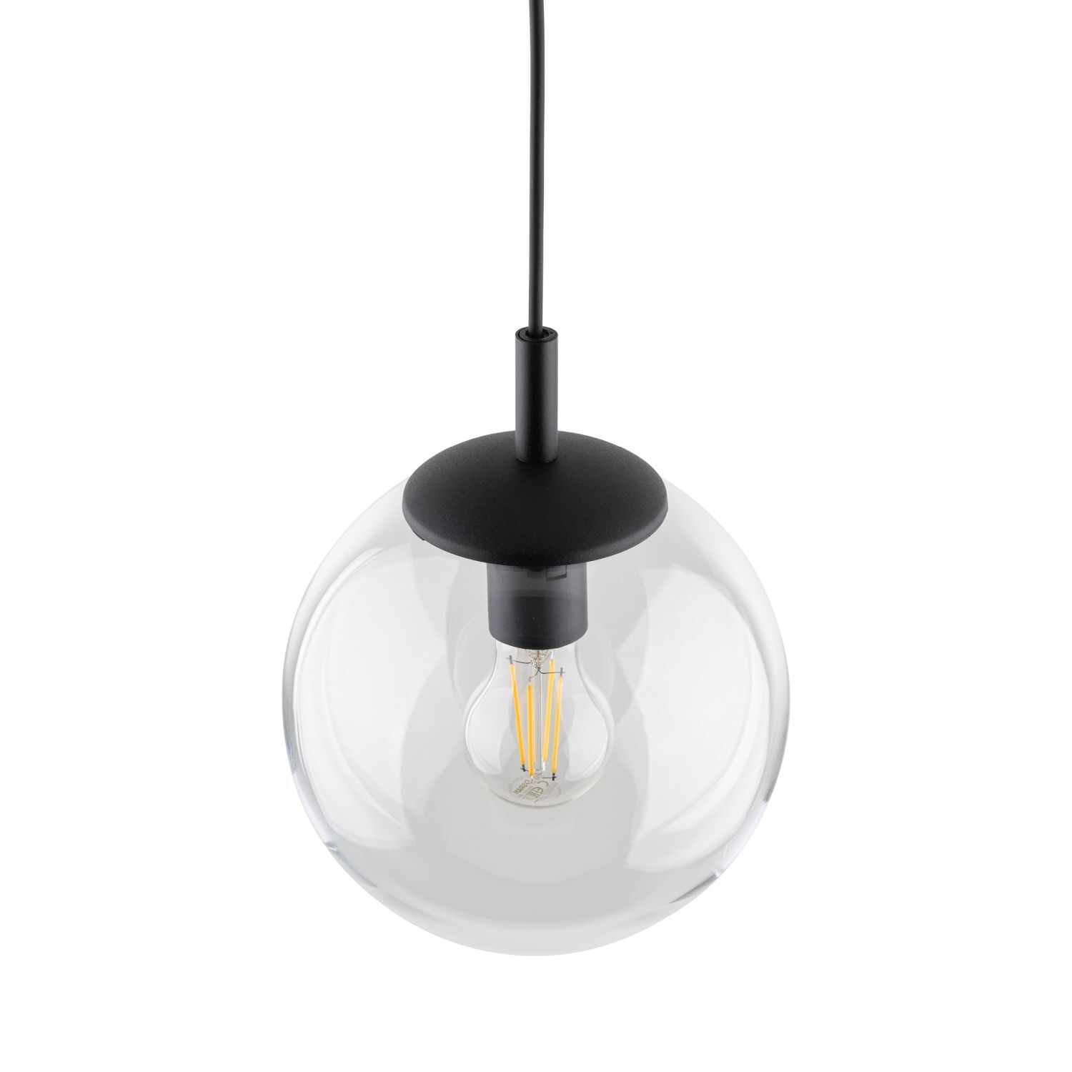 Lampe à suspendre verre métal Ø 30 cm rond E27 sphère H : max. 1,7 m