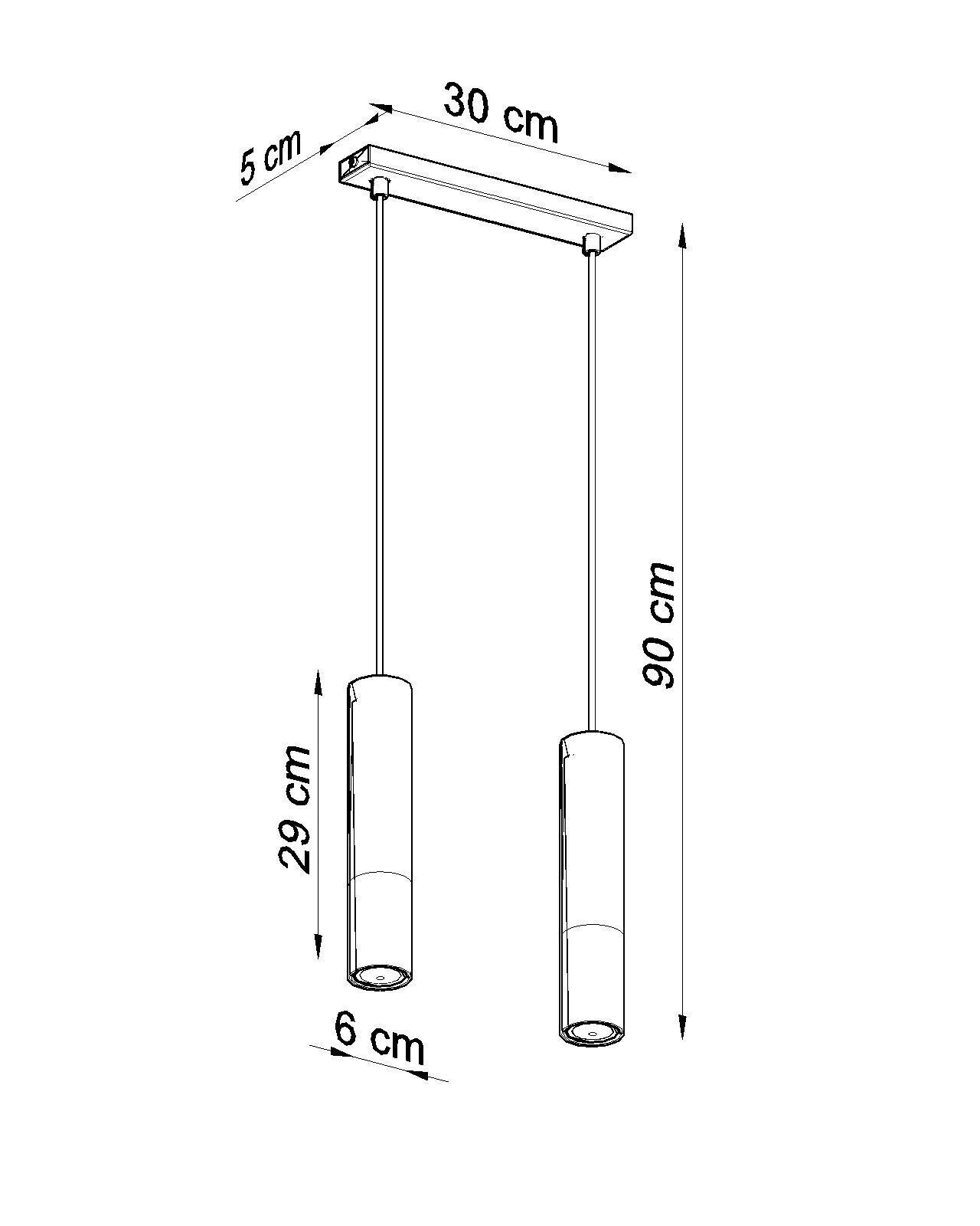 Suspension métal 2 flammes GU10 noir cuivre EDYTH