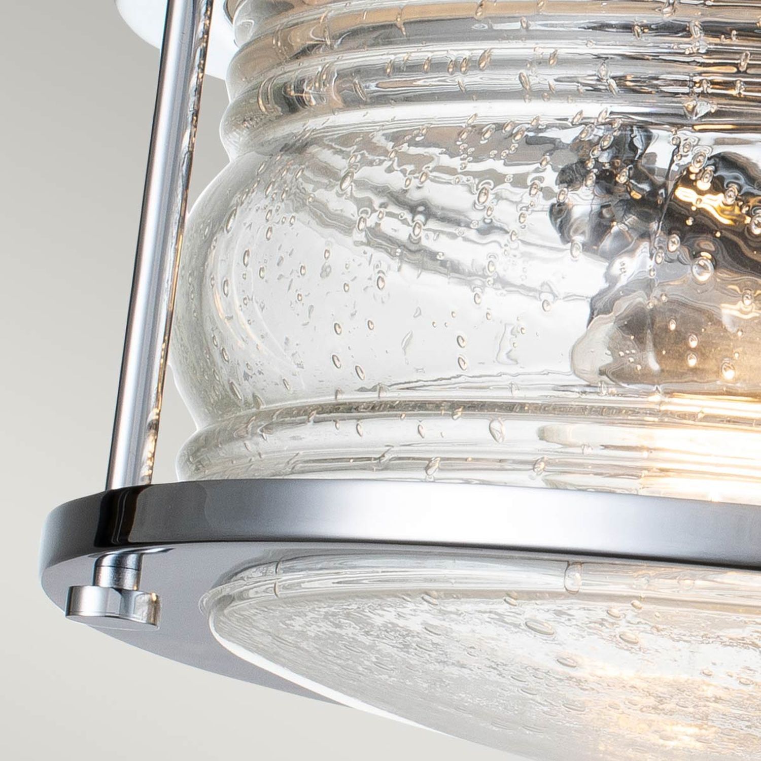 Lampe de salle de bain plafond chrome IP44 ronde Ø 30,5 cm 2x E27 métal verre