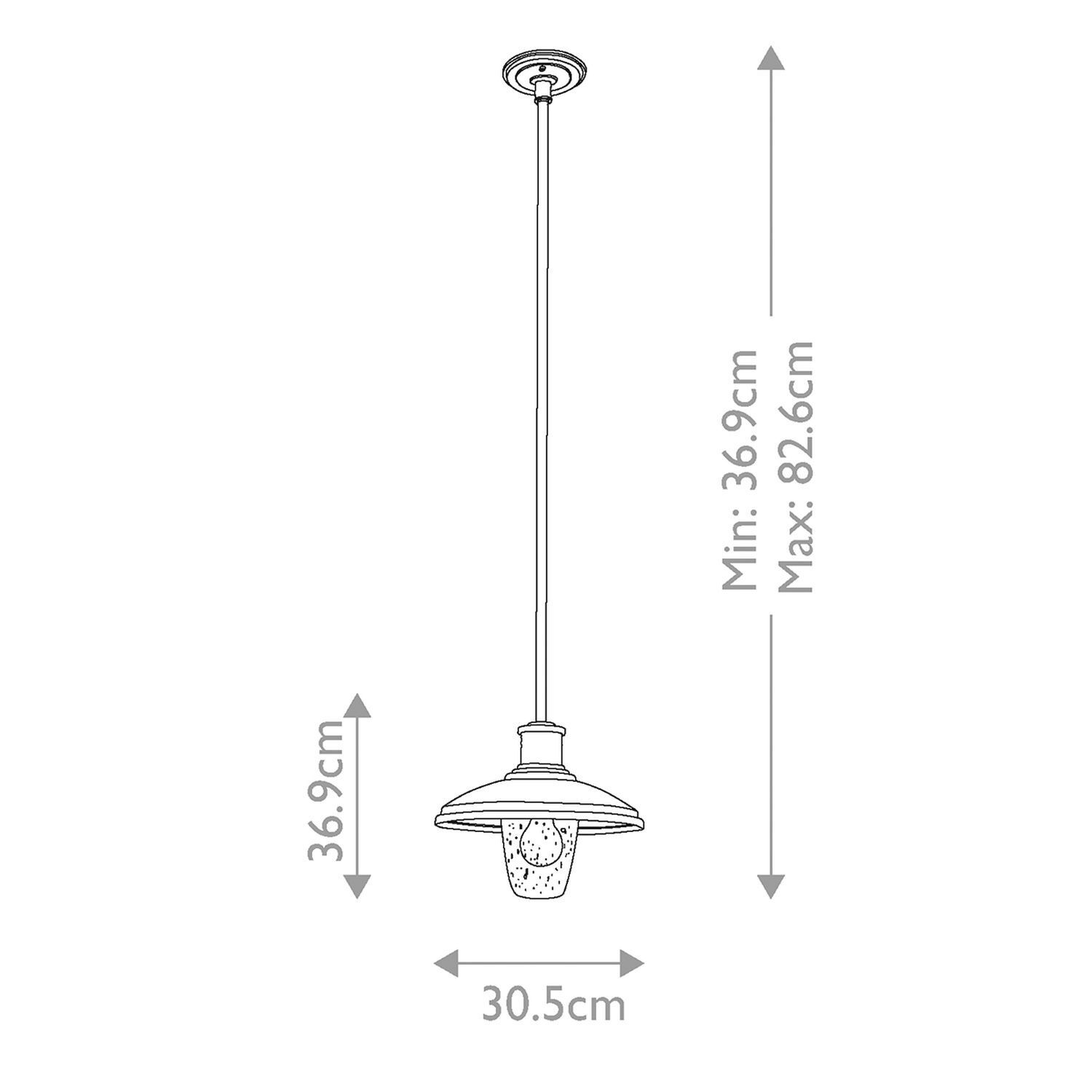 Lampe de plafonnier extérieur ajustable max. 1,3 m noir E27 IP44