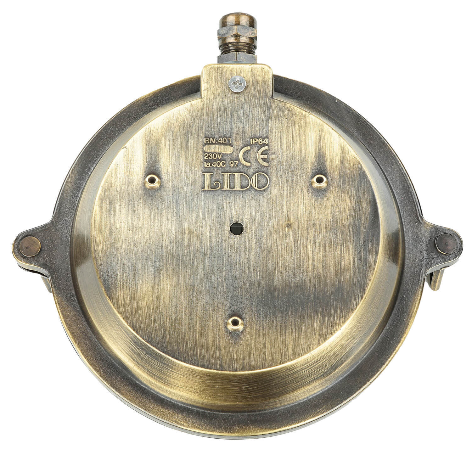 Lampe d'extérieur maritime ronde Ø18cm en laiton IP64