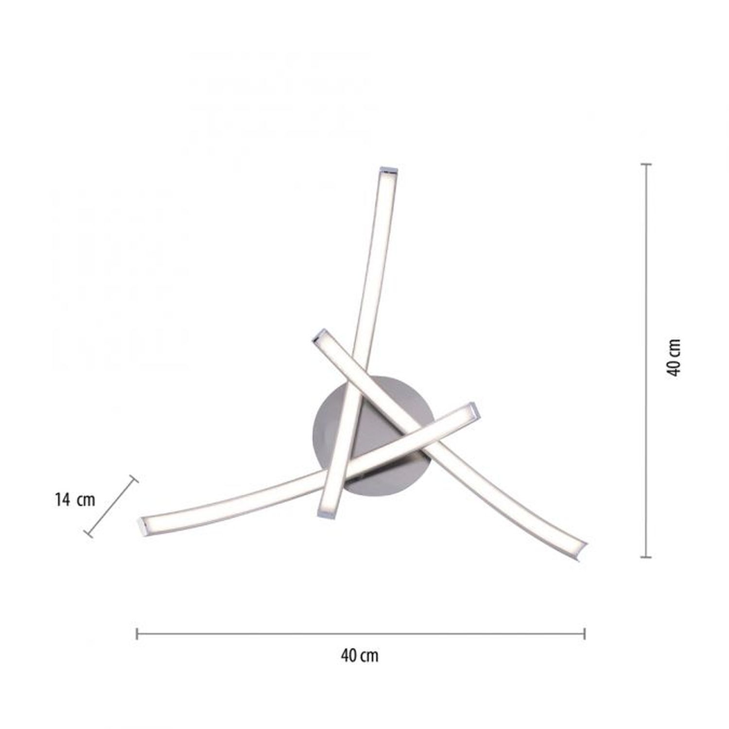 Plafonnier LED métal en acier 3000 K 480 lm L:40 cm