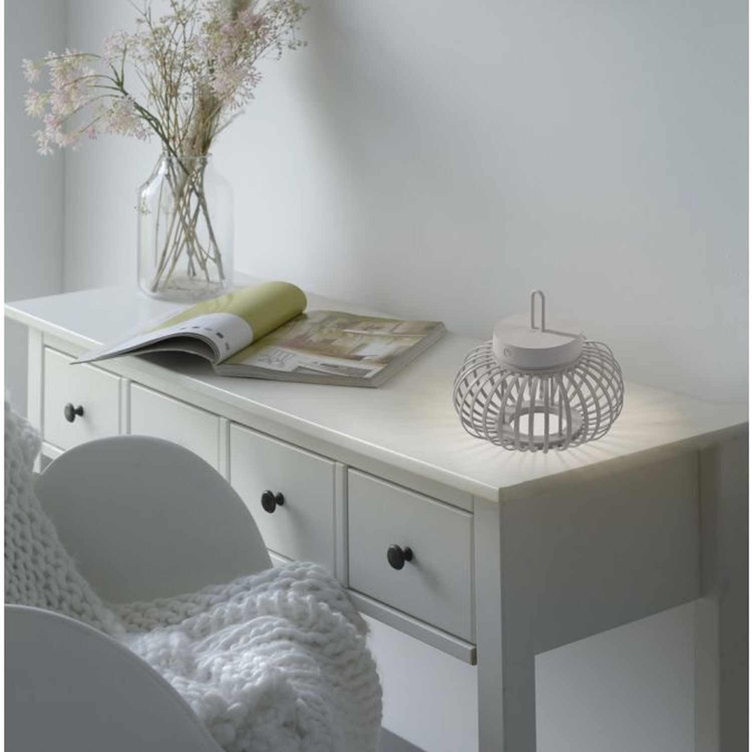 Lampe de table LED rechargeable Dimmer Touch 22 cm IP44 2 W Greige Moebel, Tabelle, Anrichte