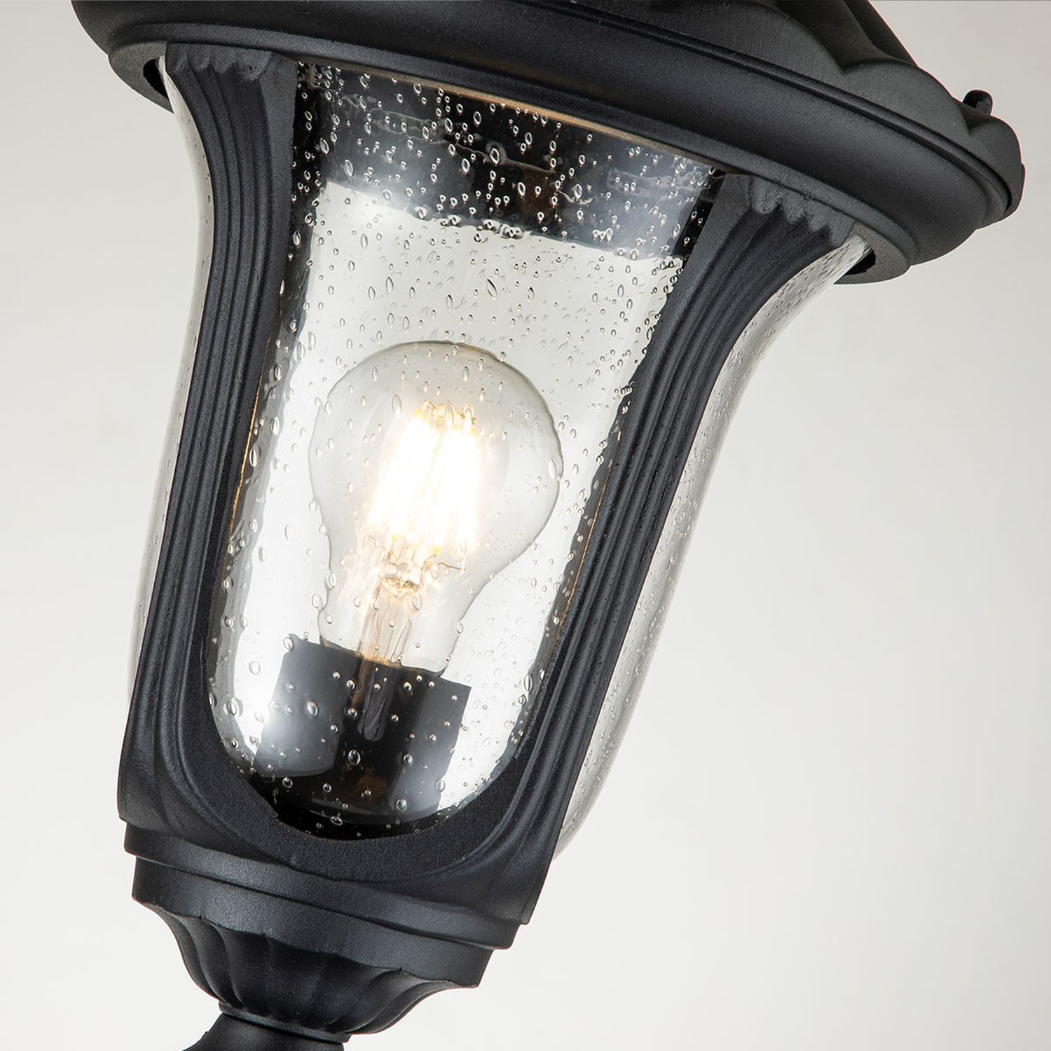 Lampadaire extérieur aluminium verre IP44 115 cm noir jardin