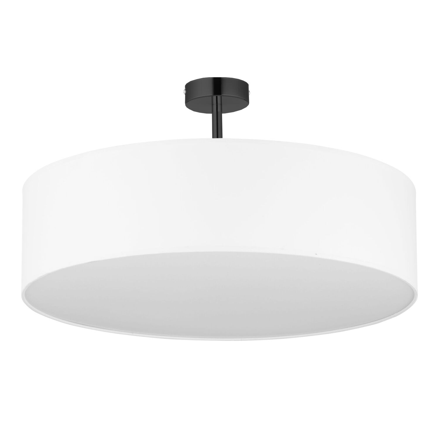 Plafonnier Blanc Chrome Ø60cm Lampe de salon