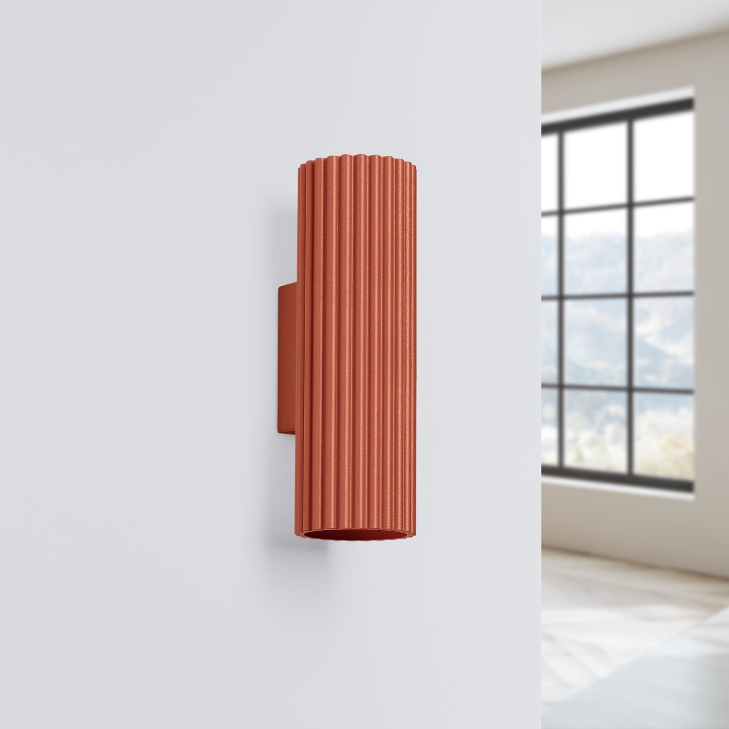 Applique murale Up Down petite H : 20 cm rouge GU10 2 flammes