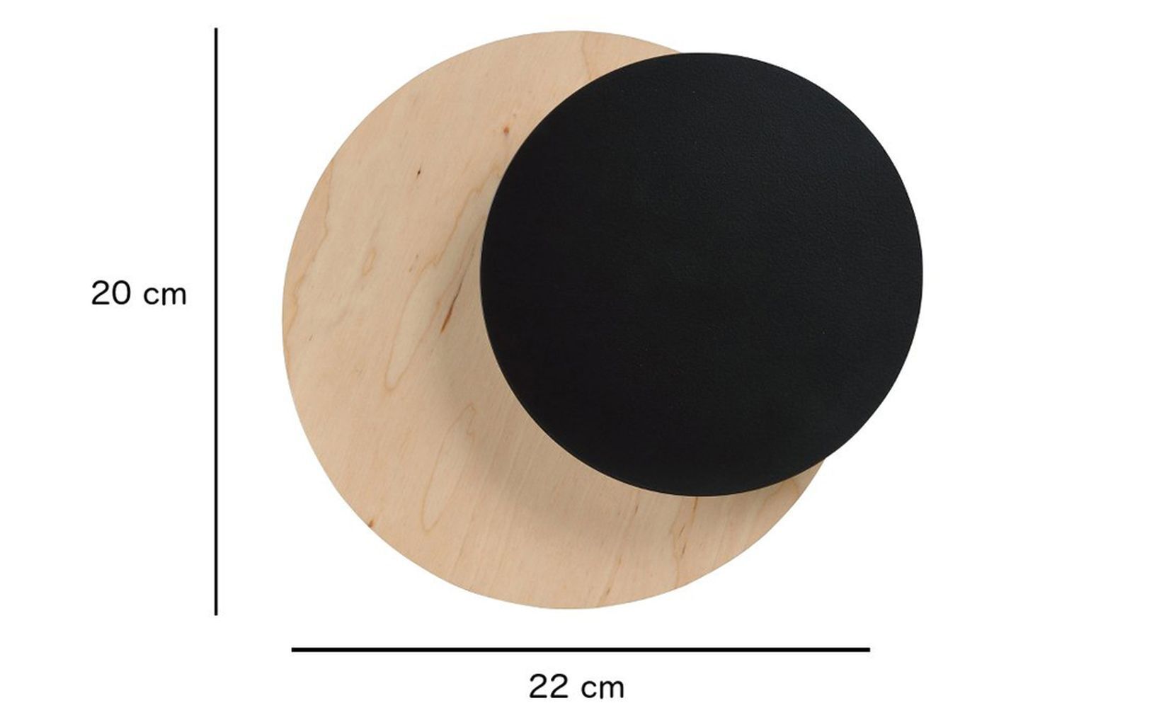 Applique murale noire nature G9 ronde éclairage indirect