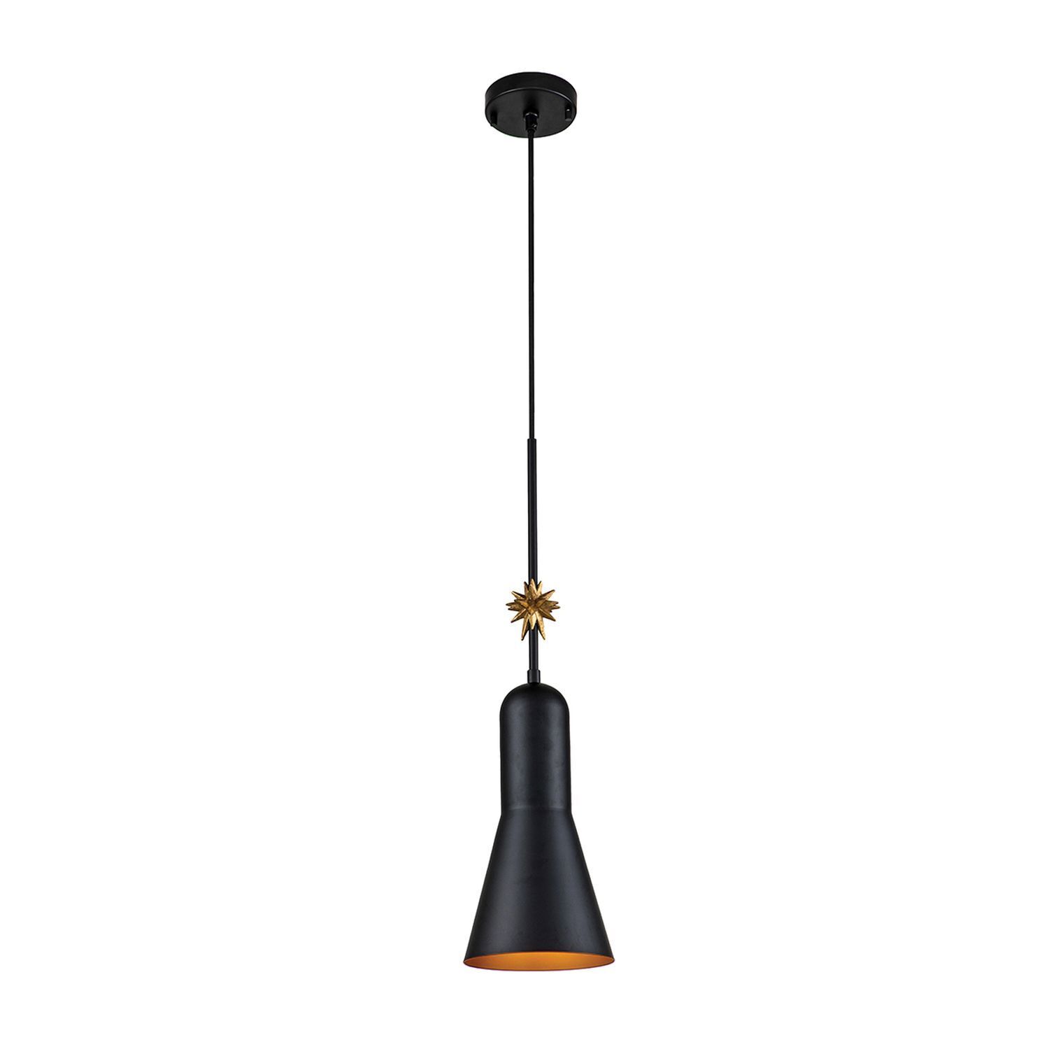 Suspension Noir Or Ø 17,8 cm étroit Moderne artistique