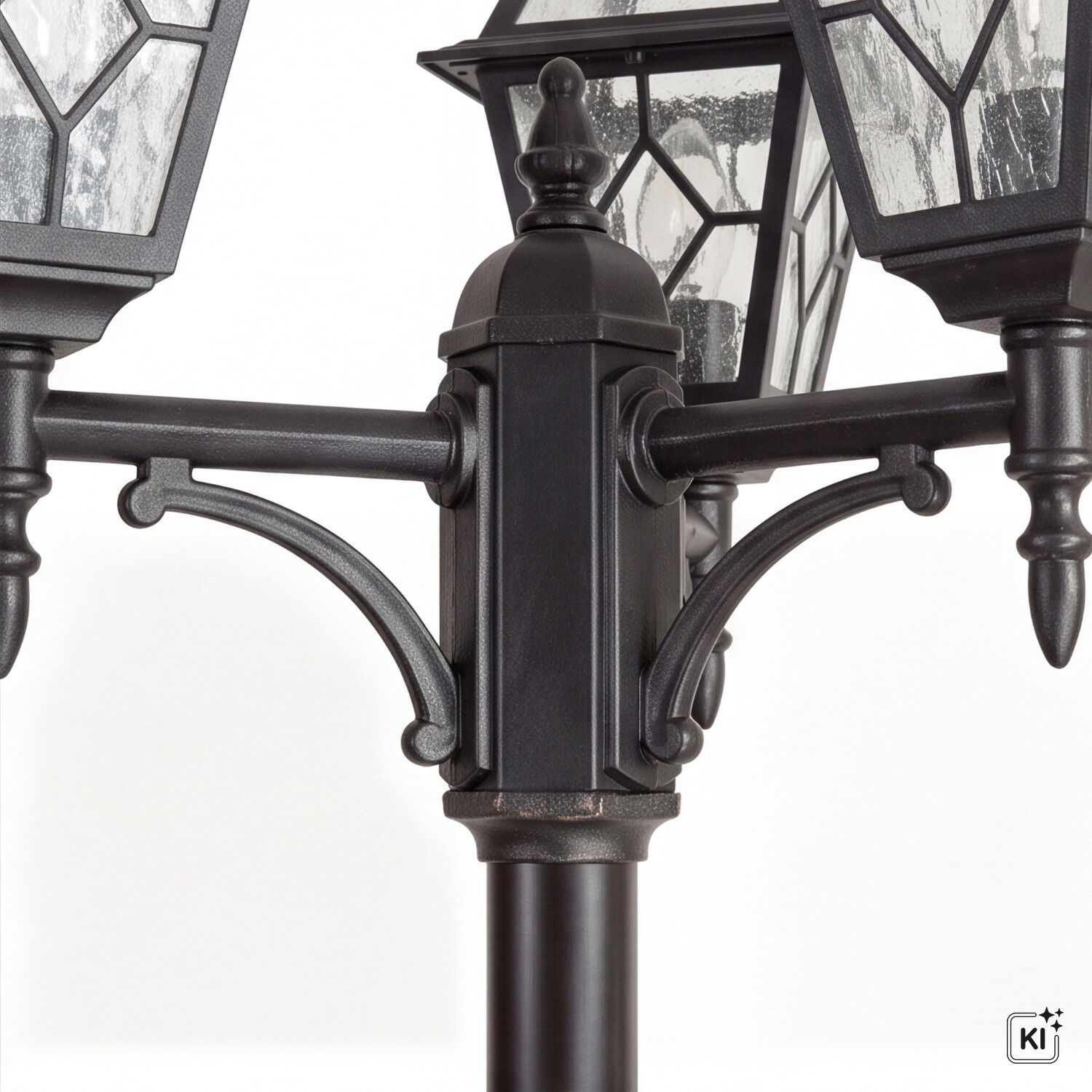 aussen-stehleuchte-wegeleuchte-merksem-3-flammig-schwarz-rustikal-370-5 lampe, pfostenlampe, metall, außenbereich, laterne