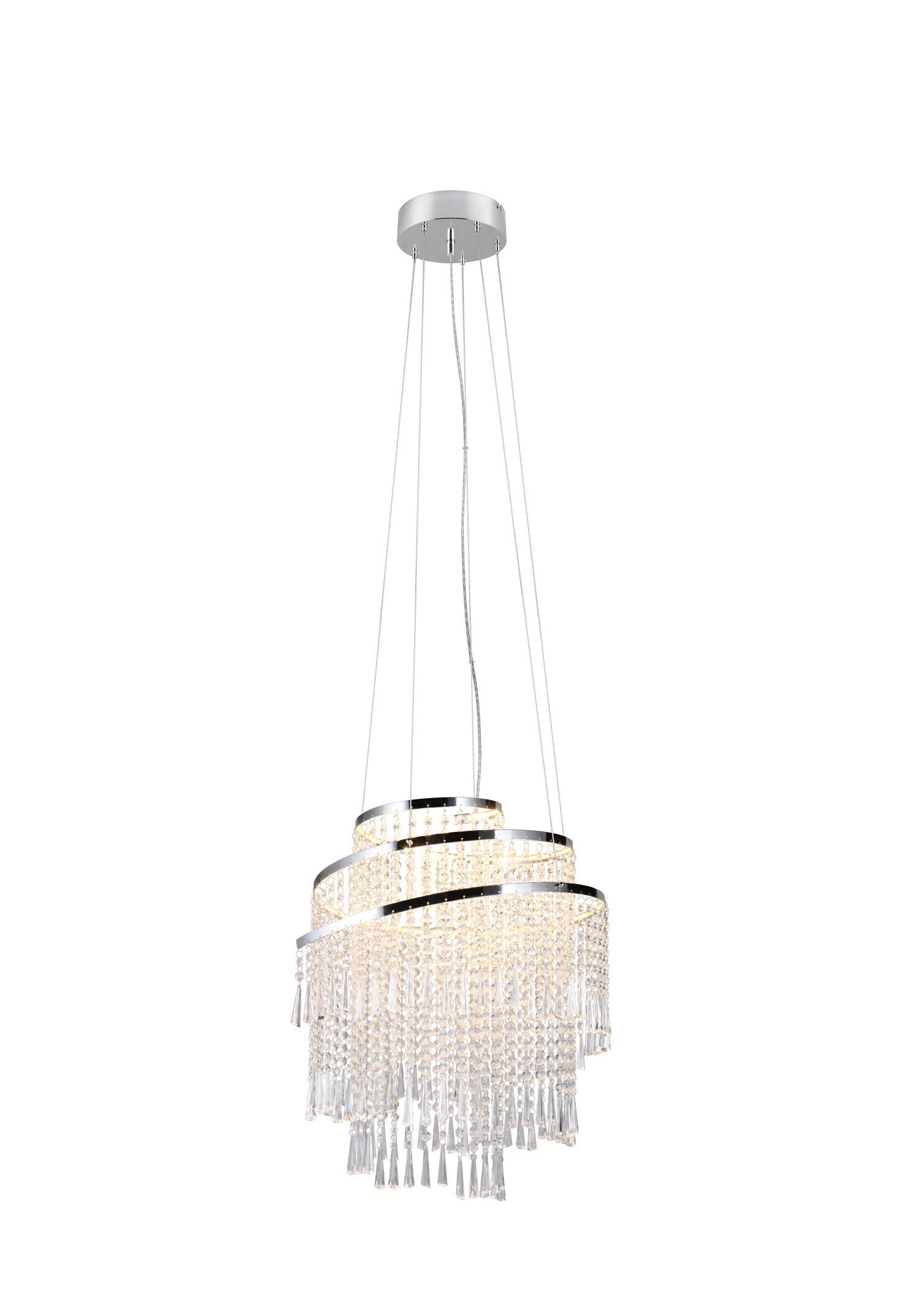 Lampe LED à suspendre avec télécommande à intensité variable Chrome Acrylique Leuchter, Lampe