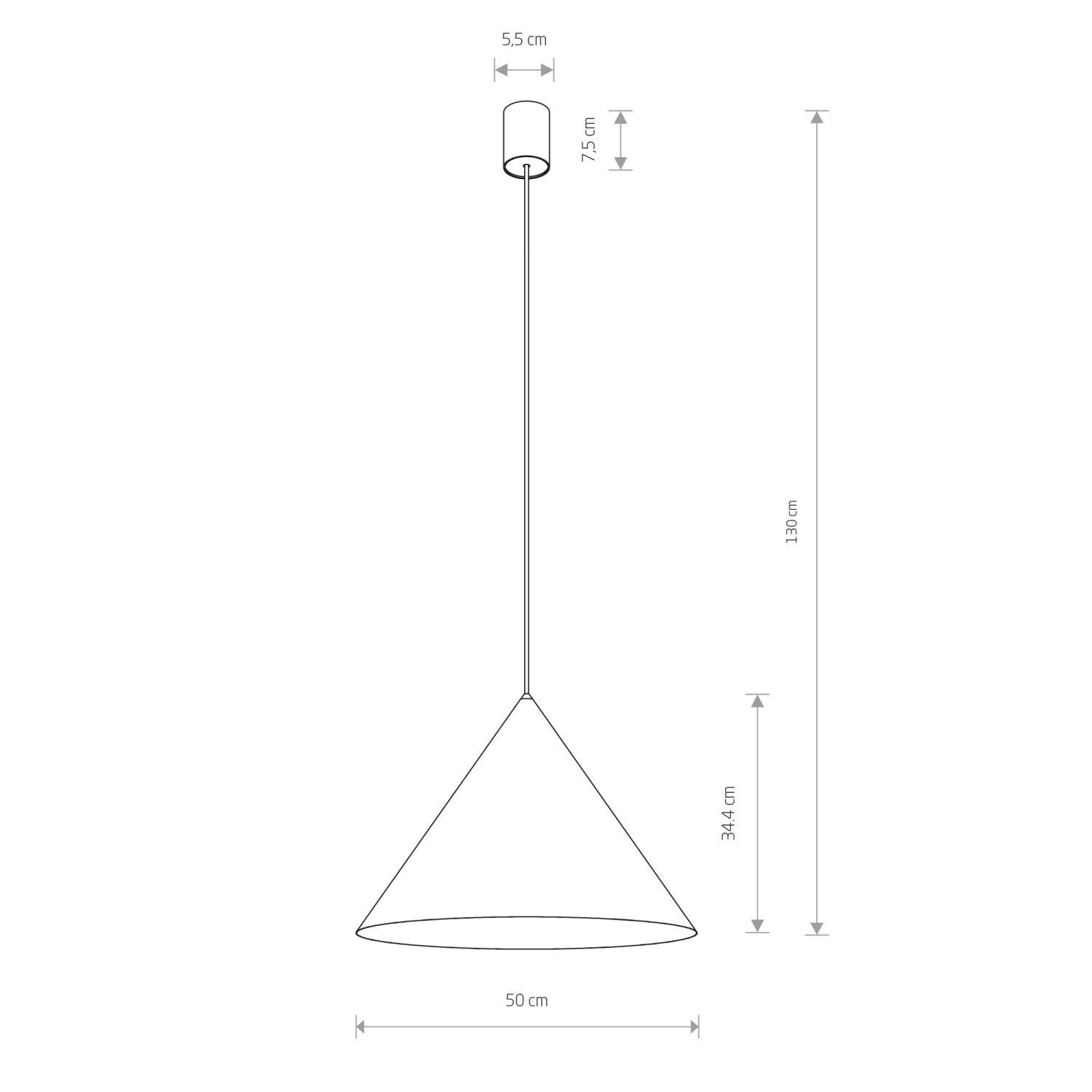 Lampe à suspendre gris clair GU10 Ø 50 cm métal rétro design