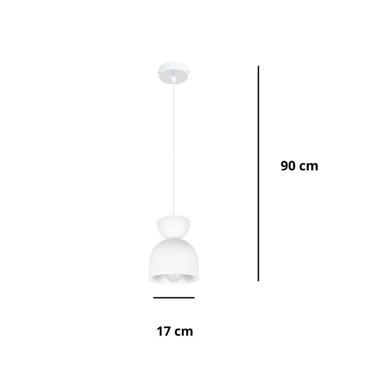 Suspension blanche métal E27 Minimaliste Ø17 cm