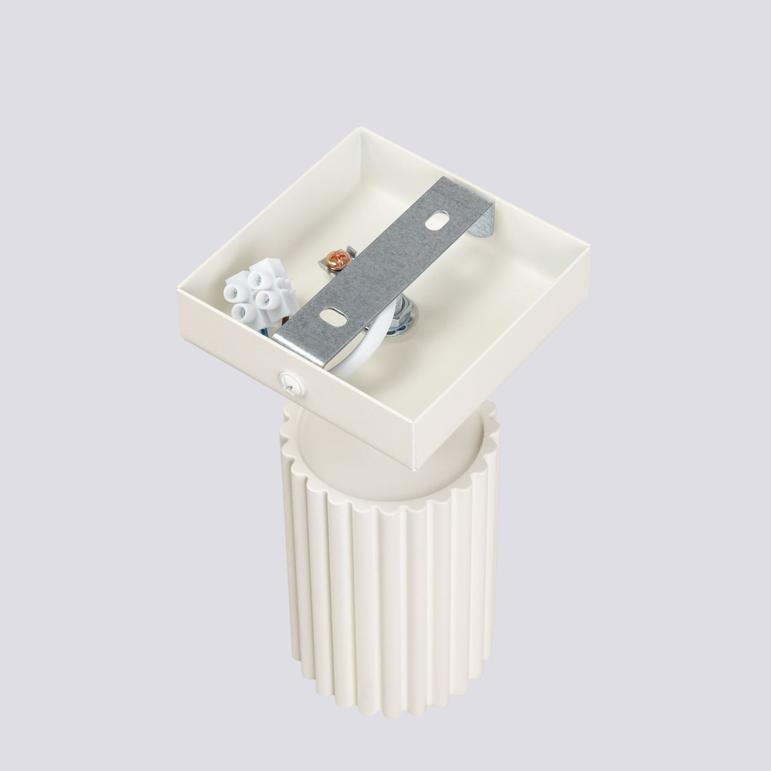 Spot mural GU10 L : 8 cm petit en aluminium crème