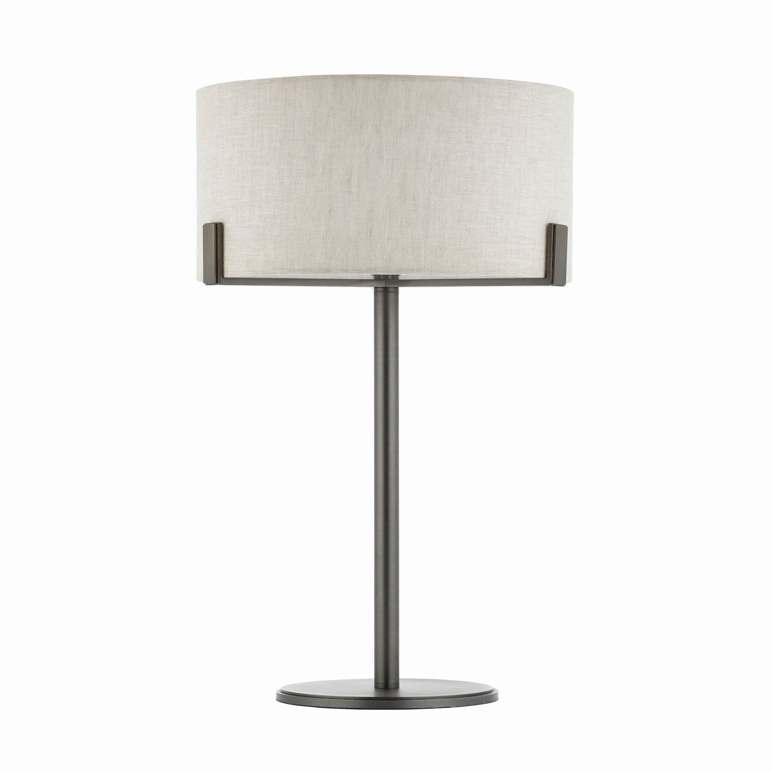 Lampe de table métal tissu 59 cm en bronze blanc Moderne